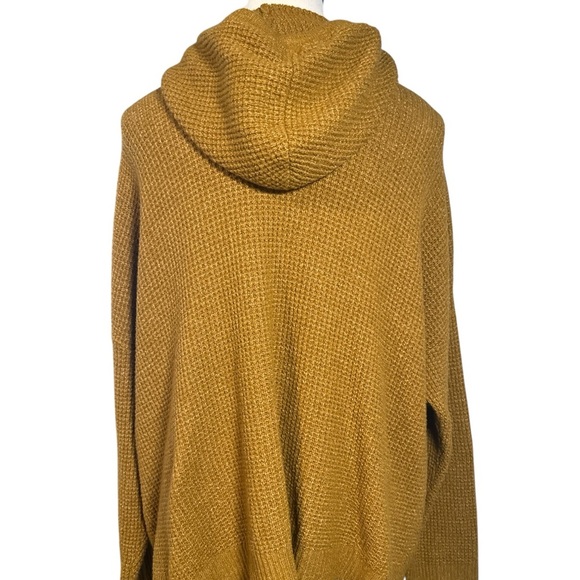Aerie Mustard Waffle Knit Hoodie Sweatshirt - Picture 4 of 6